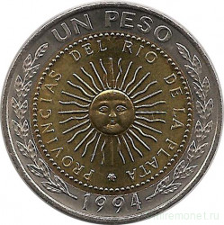 Монета. Аргентина. 1 песо 1994 год.