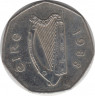Монета. Ирландия. 50 пенсов 1988 год. ав.