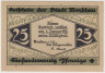Бона. Нотгельд. Германия. Город Моншау. 25 пфеннигов 1921 год. Вариант 897.1.1.1. ав.