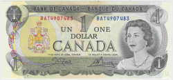 Банкнота. Канада. 1 доллар 1973 год. Тип 85c.