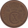  Монета. Исландия. 2 аурара 1942 год. ав.