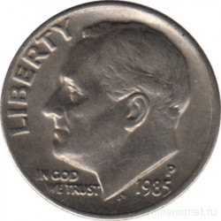 Монета. США. 10 центов 1985 год. Монетный двор P.