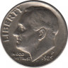  Монета. США. 10 центов 1985 год. Монетный двор P. ав.