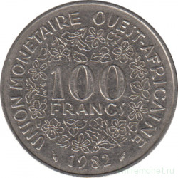 Монета. Западноафриканский экономический и валютный союз (ВСЕАО). 100 франков 1982 год.