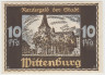 Бона. Нотгельд. Германия. Город Виттенбург. 10 пфеннигов 1922 год. Вариант 1445.1.1. ав.