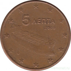Монета. Греция. 5 центов 2009 год.