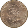 Монета. Французская Полинезия. 100 франков 1984 год. ав.