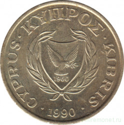 Монета. Кипр. 5 центов 1990 год.