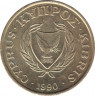  Монета. Кипр. 5 центов 1990 год. ав.
