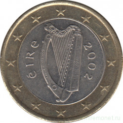 Монета. Ирландия. 1 евро 2002 год.