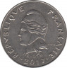 Монета. Новая Каледония. 20 франков 2017 год. ав.