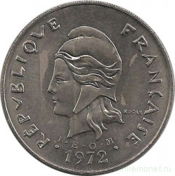 Монета. Новая Каледония. 50 франков 1972 год.