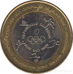 Монета. Бенин. 6000 франков 2005 год. XXIX летние Олимпийские игры. Пекин 2008.
