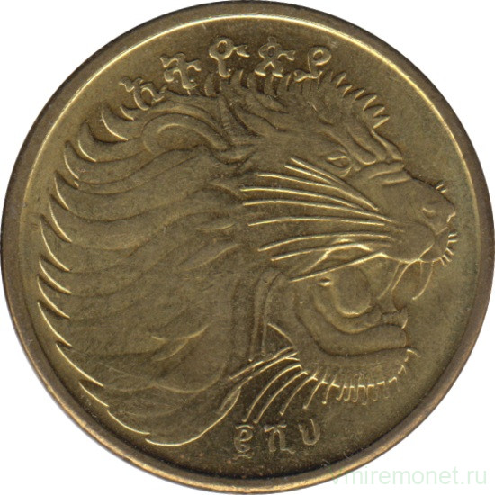 Монета. Эфиопия. 10 сантимов 2008 год.