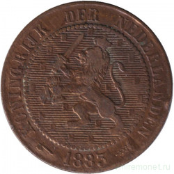 Монета. Нидерланды. 2,5 цента 1883 год.