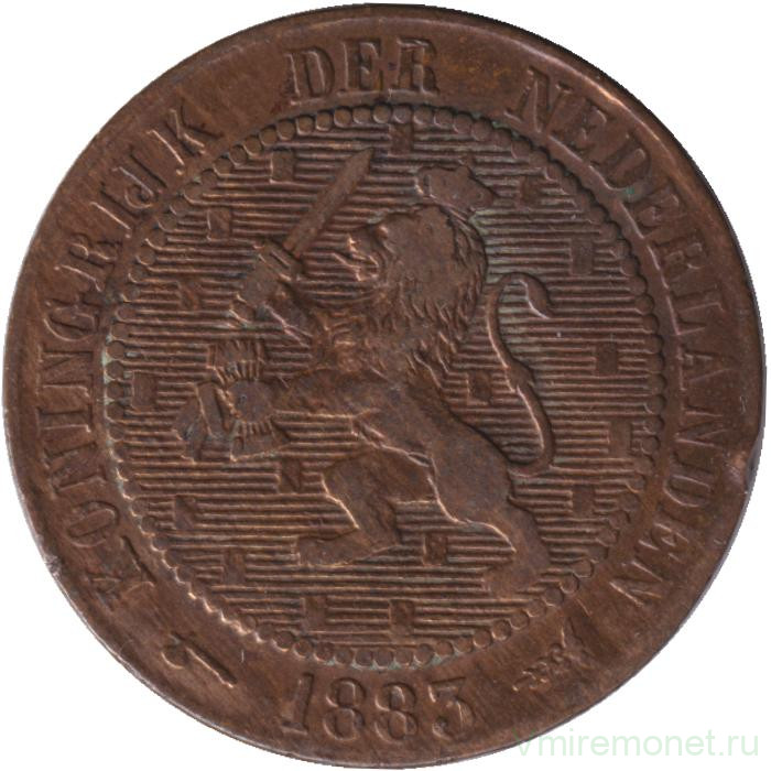 Монета. Нидерланды. 2,5 цента 1883 год.