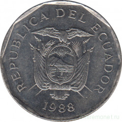 Монета. Эквадор. 10 сукре 1988 год.