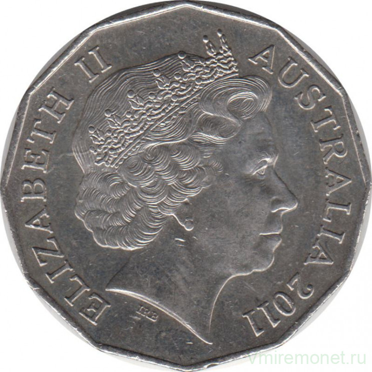 Монета. Австралия. 50 центов 2011 год.