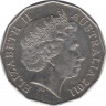 Монета. Австралия. 50 центов 2011 год. ав.