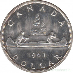 Монета. Канада. 1 доллар 1963 год.