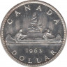 Монета. Канада. 1 доллар 1963 год. ав.
