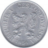  Монета. Чехословакия. 5 геллеров 1954 год. ав.