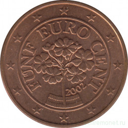Монета. Австрия. 5 центов 2002 год.