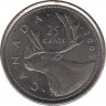 Монета. Канада. 25 центов 2009 год. ав.
