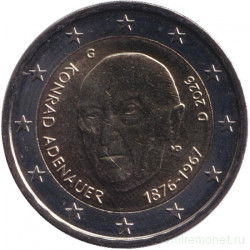 Монета. Германия. 2 евро 2026 год. Конрад Аденауэр. (G).