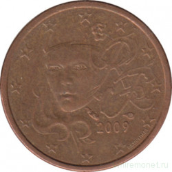 Монета. Франция. 1 цент 2009 год.
