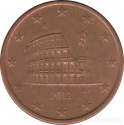 Монета. Италия. 5 центов 2012 год.