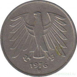 Монета. ФРГ. 5 марок 1976 год. Монетный двор - Мюнхен (D).