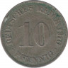 Монета. Германия (Германская империя 1871-1922). 10 пфеннигов 1910 год. (D). ав.