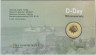 Монета. Тувалу. 1 доллар 2019 год. 75 лет высадке в Нормандии. В конверте. открытка тыл.