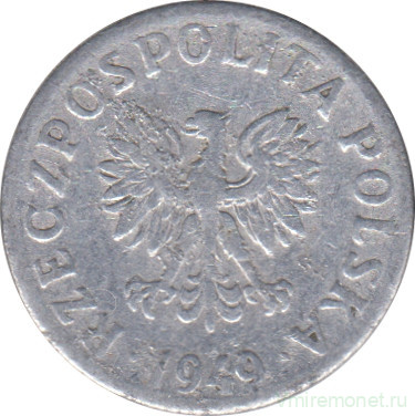Монета. Польша. 2 гроша 1949 год.