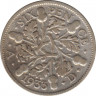 Монета. Великобритания. 6 пенсов 1933 год. ав.
