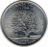 Монета. США. 25 центов 1999 год. Штат № 5 Коннектикут.