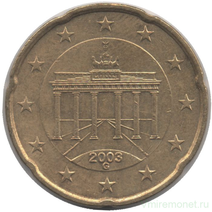Монета. Германия. 20 центов 2003 год. (G).