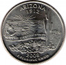Монета. США. 25 центов 2008 год. Штат № 48 Аризона.