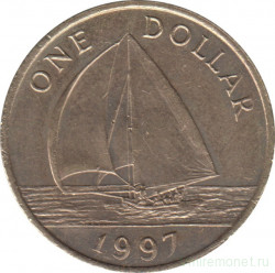 Монета. Бермудские острова. 1 доллар 1997 год.