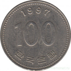 Монета. Южная Корея. 100 вон 1997 год.