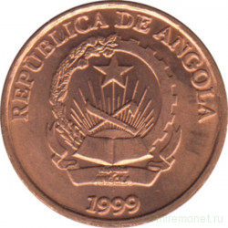 Монета. Ангола. 10 сентимо 1999 год.