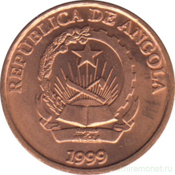 Монета. Ангола. 10 сентимо 1999 год.