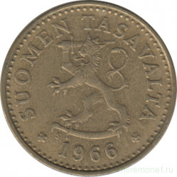 Монета. Финляндия. 10 пенни 1966 год.