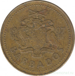 Монета. Барбадос. 5 центов 1997 год.
