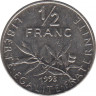  Монета. Франция. 0,5 франка 1993 год. ав.