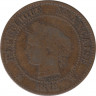 Монета. Франция. 2 сантима 1879 год. А. ав.