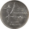 Реверс.Монета. Финляндия. 50 марoк 1982 год. Чемпионат мира по хоккею 1982 года.