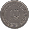 Монета. Сингапур. 10 центов 1978 год. ав.