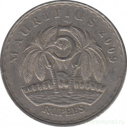 Монета. Маврикий. 5 рупий 2009 год.